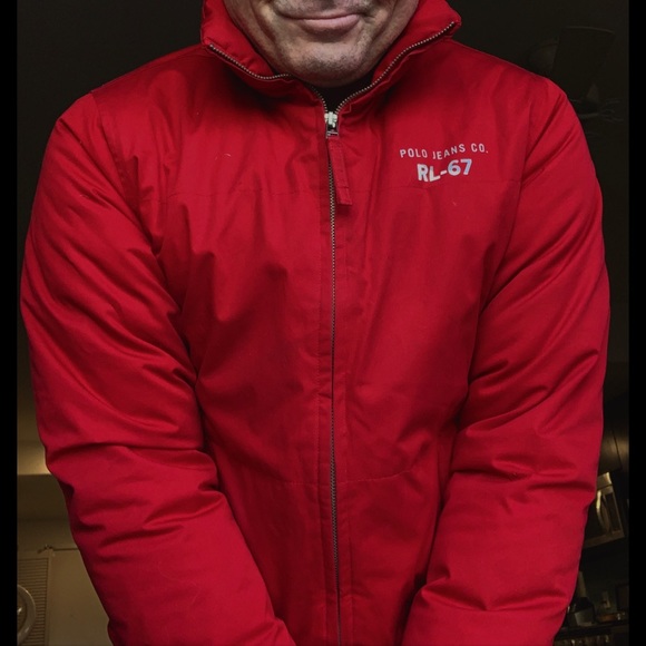 RL Polo Jeans Co Down Filled Red Puffer Jacket S - Picture 4 of 6